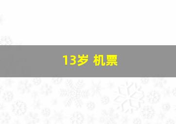 13岁 机票